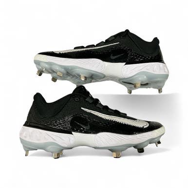 Used Nike REACT METAL CLEATS BB/SB Cleats Black And White Senior 9 11873-S000222455