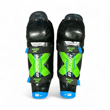 Used Bauer X Junior Shin Guards Black 10" 11873-S000224380