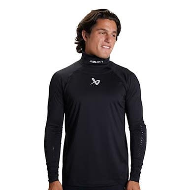 New Bauer Senior MD Long Sleeve NECKPROTECT Hockey Neck Guard Shirt 11873-BAR1059577BKSRMD