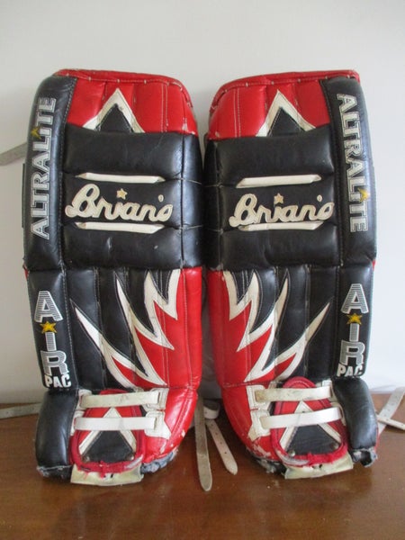 28" Brian's Jr Altralite Goalie Leg Pads Black and Red Color