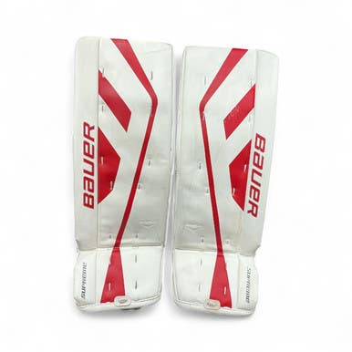 Used Bauer SUPREME ONE.5 Goalie Leg Pads Junior White 30" 11873-S000223880