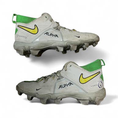 Used Nike ALPHA FASTFLEX Adult FB Cleats White And Green Senior 6 11873-S000222003