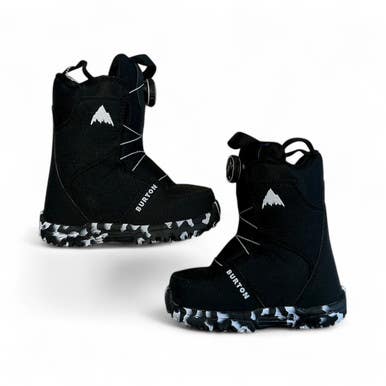 Used Burton GROM BOA Boys Snowboard Boots Black Youth 13.0 11873-S000217635