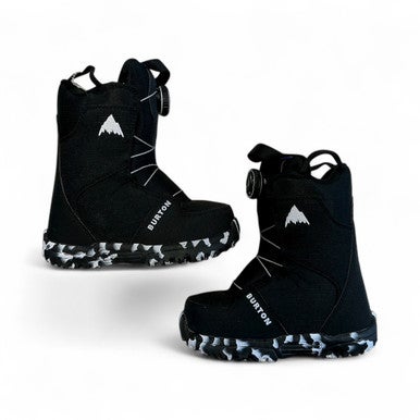 Used Burton GROM BOA Boys Snowboard Boots Black Youth 13.0 11873-S000217635