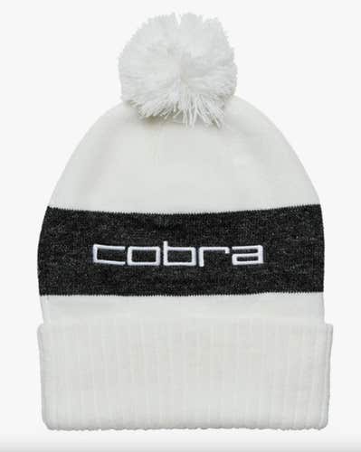 Cobra Pom Golf Beanie (White Glow/Puma Black, OSFA) Golf Hat 2025 NEW