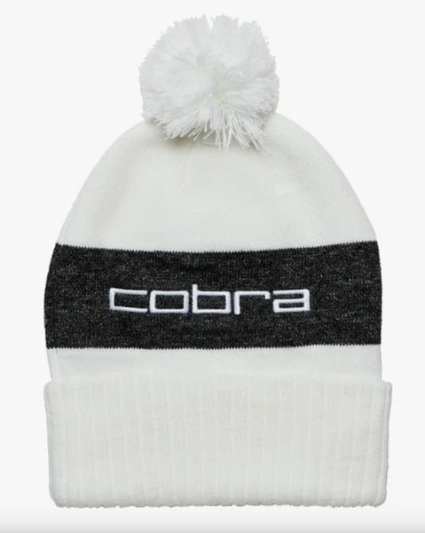 Cobra Pom Golf Beanie (White Glow/Puma Black, OSFA) Golf Hat 2025 NEW