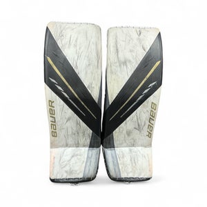 Used Bauer HYPERLITE Goalie Leg Pads Senior Black And White 35" 11873-S000218899
