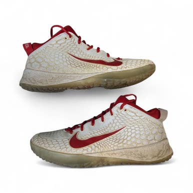 Used Nike TROUT TURF SHOES BB/SB Cleats White And Red Senior 11.5 11873-S000222454