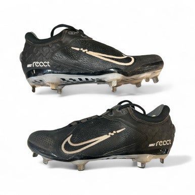 Used Nike REACT METAL CLEATS BB/SB Cleats Black Senior 10 11873-S000216974