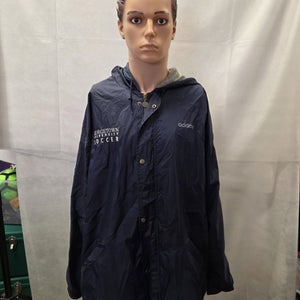Vintage Team Issue Georgetown Hoyas Adidas Full Zip Hooded Soccer Jacket XL NCAA