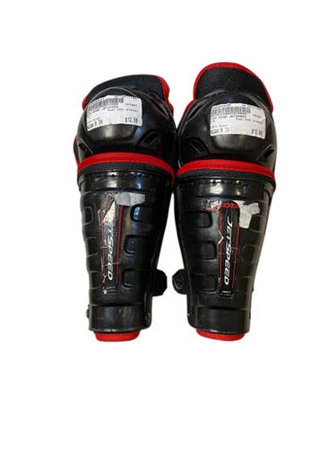 Used CCM EDGE JETSPEED Youth Shin Guards Black 8" 11706-S000366541