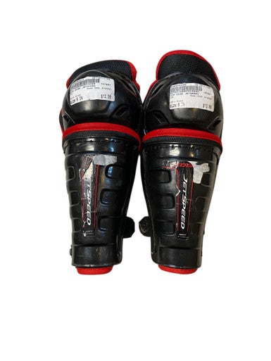Used CCM EDGE JETSPEED Youth Shin Guards Black 8" 11706-S000366541
