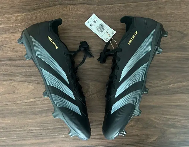 adidas Predator 24 League FG Core Black Carbon Soccer Cleat IF6347 Mens Size 12