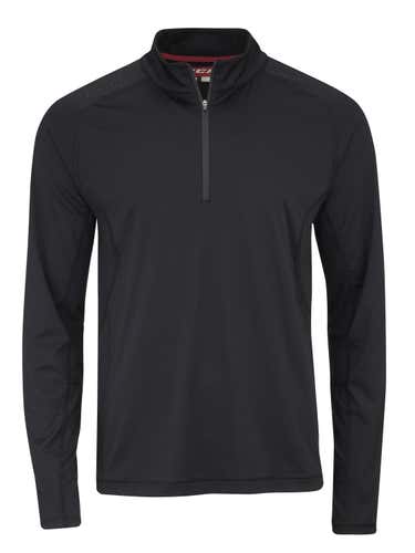 NEW CCM 1/2 Zip Premium Training Tee, Black, Sr. XL