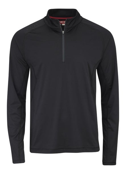 NEW CCM 1/2 Zip Premium Training Tee, Black, Sr. XL