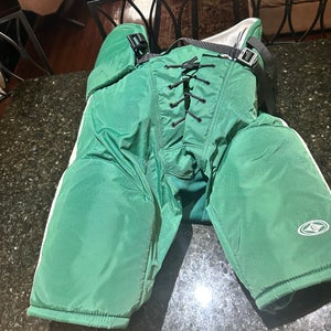 Men's Senior Green w/white stripe Medium Easton pro Hockey Pants Pro Stock (New)