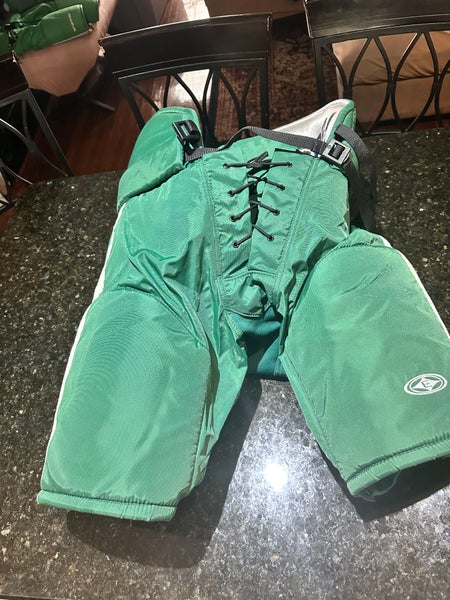 Men's Senior Green w/white stripe Medium Easton pro Hockey Pants Pro Stock (New)
