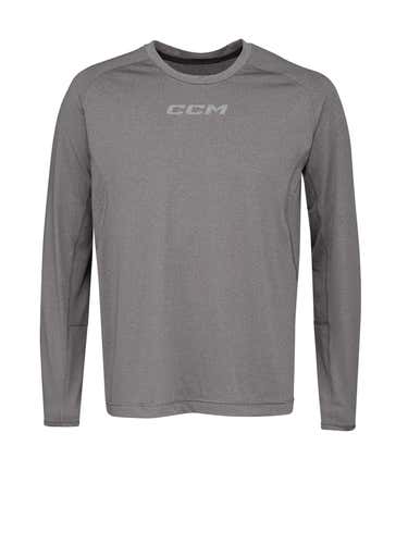 NEW CCM L/S Premium Training Tee, Gray, Sr. XL