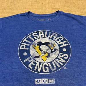 Old School Vintage CCM Pittsburgh Penguins Third Winter Classic NHL Hockey T-Shirt