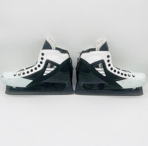 Custom White & Black True Custom Pro Goalie Skates-10 D/A-Shift DLC Black Steel