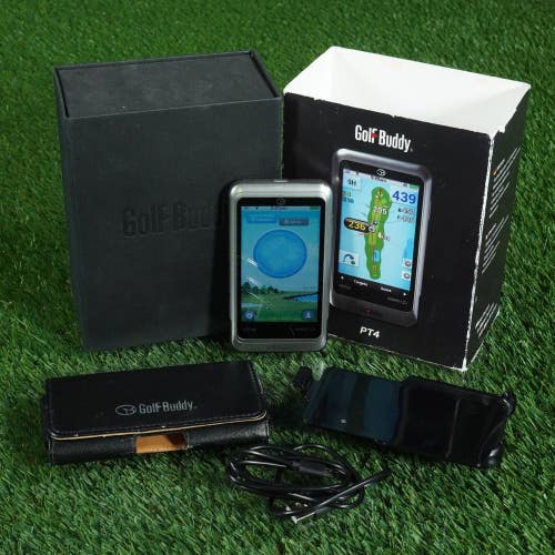 GOLF BUDDY PT4 HANDHELD GPS GOLF COURSE & SCORECARDS W/ BOX ~ READ DESCRIPTION!
