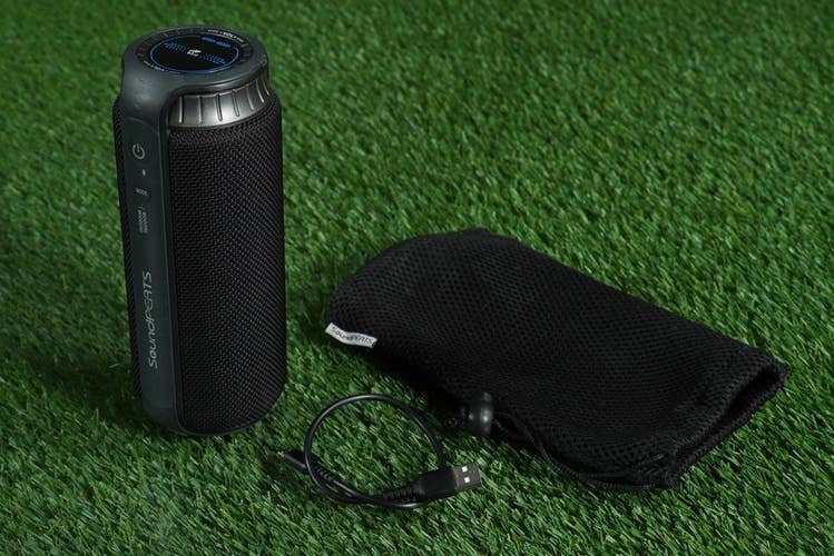 SOUNDPEATS P5 SPEAKER IPX4 WIRELESS 360 BLUETOOTH, BLACK + USB CORD & BAG!
