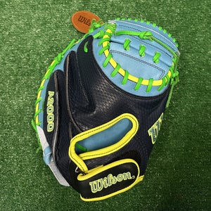 Wilson A2000 PF33 33" Baseball Catchers Mitt Pedroia Fit - Navy Sky Blue