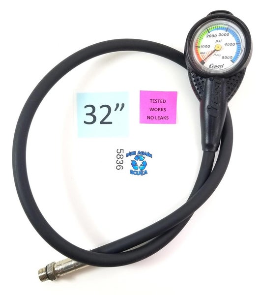 Cressi 2" Compact 5000 PSI SPG Submersible Pressure Gauge Scuba Dive + Boot 5836
