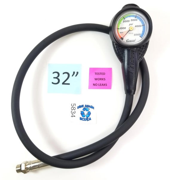 Cressi 2" Compact 5000 PSI SPG Submersible Pressure Gauge Scuba Dive + Boot 5834