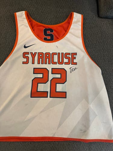 Practice wore Joey Spallina Syracuse pinnie