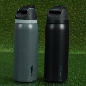 2 OWALA FREESIP WATER BOTTLES INSOLATED GRAY / BLACK, 32 OZ