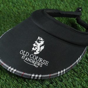 OLD COURSE ST ANDREWS GOLF VISOR HAT BLACK / THOMSON TARTAN LADIES WOMEN'S, VGC