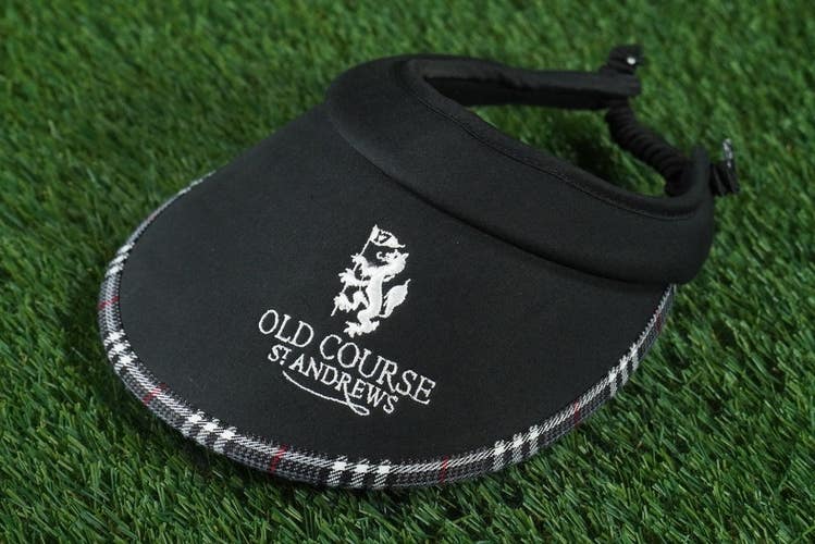 OLD COURSE ST ANDREWS GOLF VISOR HAT BLACK / THOMSON TARTAN LADIES WOMEN'S, VGC