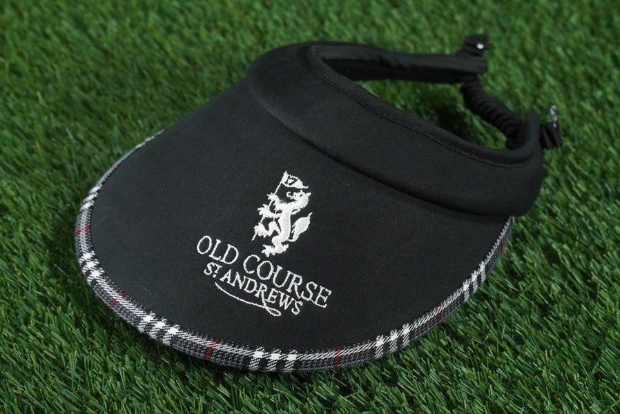 OLD COURSE ST ANDREWS GOLF VISOR HAT BLACK / THOMSON TARTAN LADIES WOMEN'S, VGC