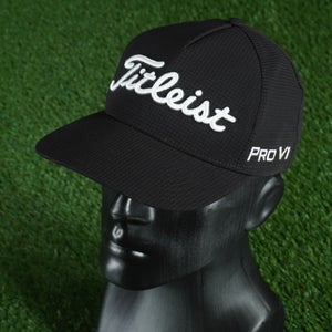 TITLEIST FJ FOOTJOY PROV1 PRO V1 GOLF HAT CAP BLACK / WHITE MEDIUM / LARGE, VGC