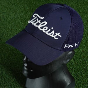 TITLEIST FJ FOOTJOY PROV1 PRO V1 GOLF HAT CAP BLUE / WHITE MEDIUM / LARGE, VGC