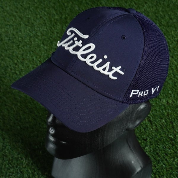 TITLEIST FJ FOOTJOY PROV1 PRO V1 GOLF HAT CAP BLUE / WHITE MEDIUM / LARGE, VGC