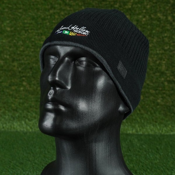 CALLAWAY GOLF WINTER RULES BEANIE HAT SAND HOLLOW CAP BLACK ADULT UNISEX, VGC