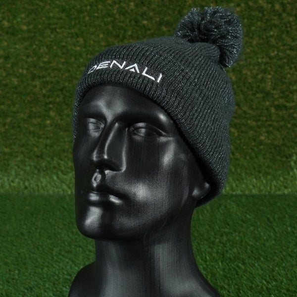 IMPERIAL THE MAMMOTH KNIT BEANIE DENALI 6015 HAT CUFFED CAP BLACK POM POM, VGC