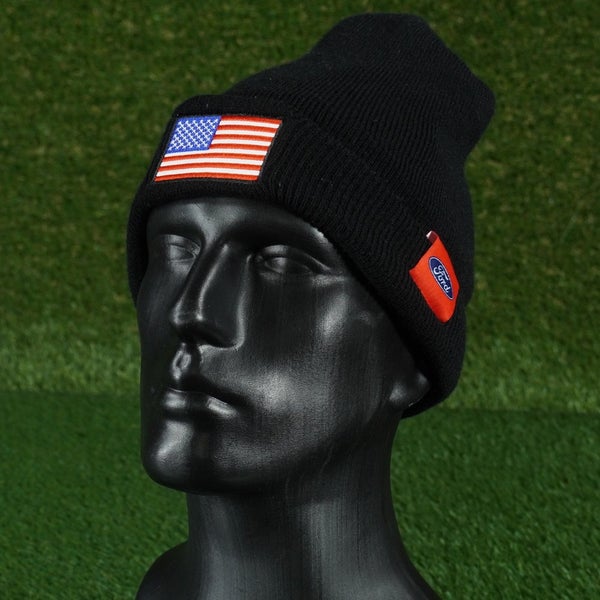 FORD USA BEANIE CUFFED HAT CAP BLACK ADULT UNISEX, VGC
