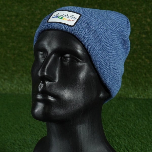 IMPERIAL HEATHERED CUFFED BEANIE SAND HOLLOW HAT CAP BLUE ADULT UNISEX, VGC 6008