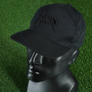 RICHARDSON STYLE 257 GOLF HAT CAP 7 PANEL TWILL STRAPBACK BLACK ADULT UNISEX VGC