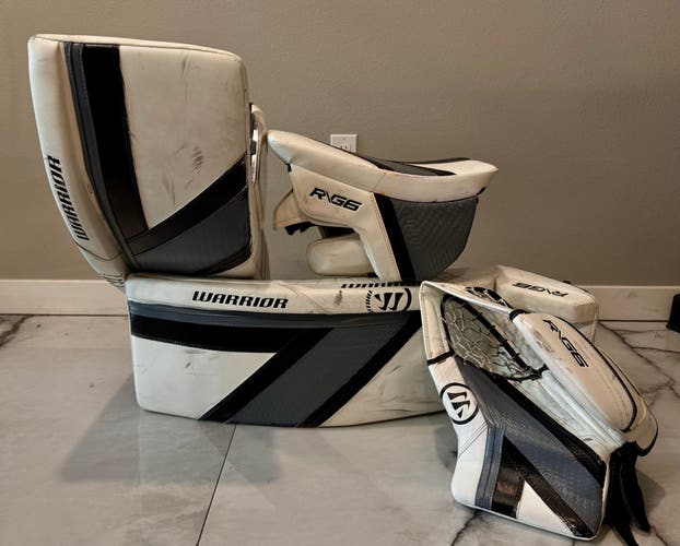 34" Warrior G6 Pro Gloves & E+ Leg Pads Goalie Full Set (Used)
