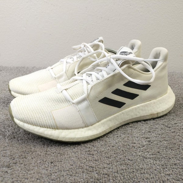 Adidas SenseBoost Go Shoes Mens Size 12 White Knit Running Sneakers Boost Low To