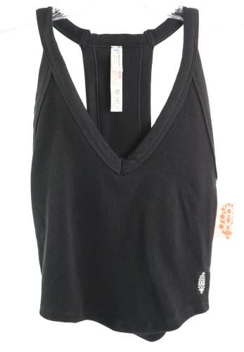 Free People Movement Women's All Clear V Neck Cami Black Size XL NWT