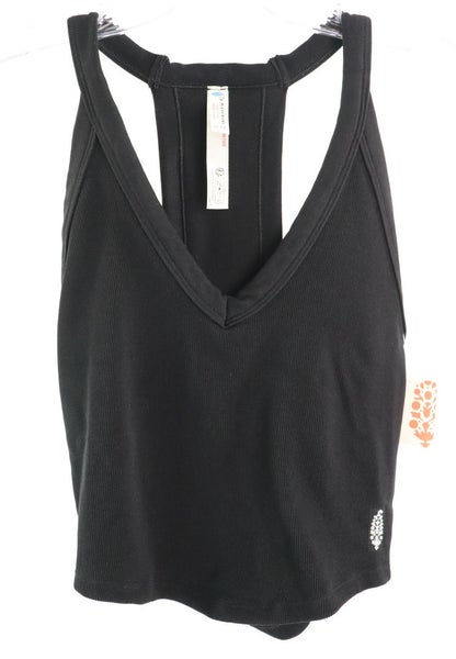 Free People Movement Women's All Clear V Neck Cami Black Size XL NWT