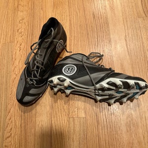 Black Unisex Size M 12.0 (W 13.0) Adult Warrior Burn 7.0 Mid Top Molded Cleats (Used)
