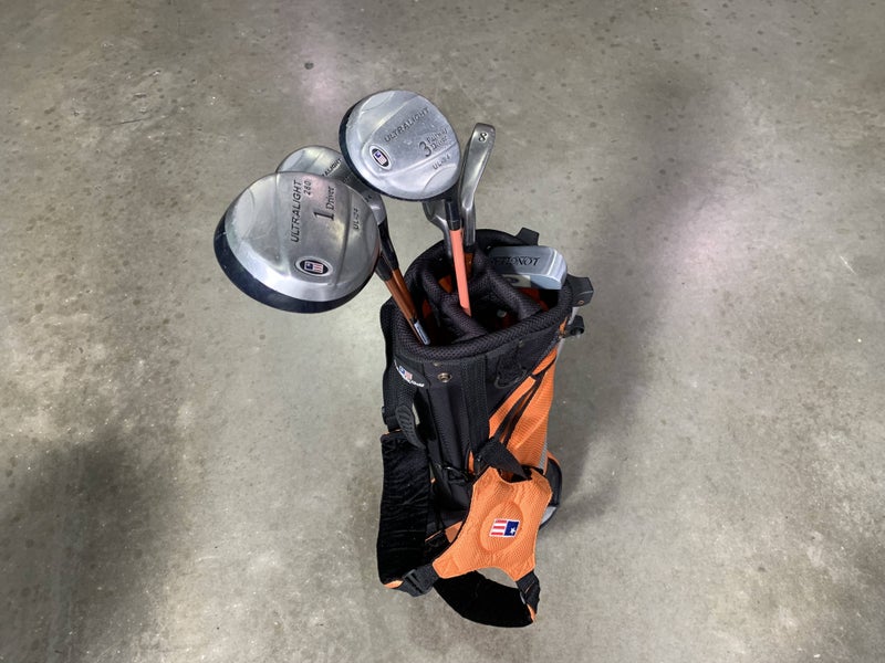 US Kids UL 24 Club Set Driver 3W 4H 8-PW Putter 51-35 Orange Junior RH +bag