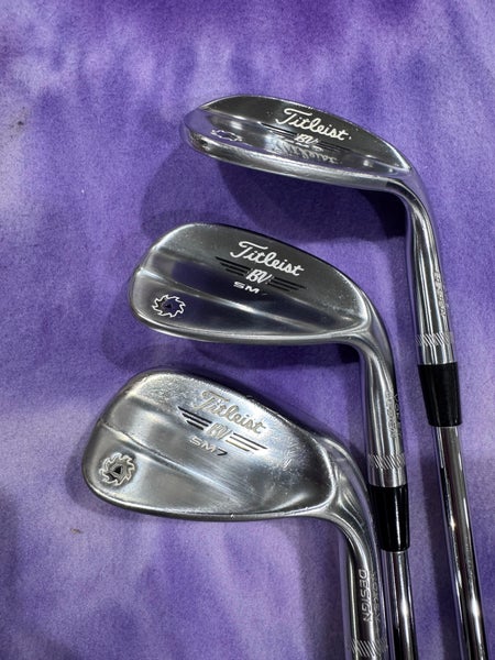 Men's Titleist BV Vokey SM7 Wedge Set (48, 52, 56) Right Handed Wedge Flex Steel Shaft (Used)