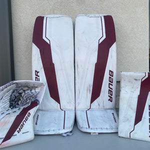 Bauer Supreme Shadow Pro Stock Full Right Goalie Pads and Glove Set THORNTON  71703